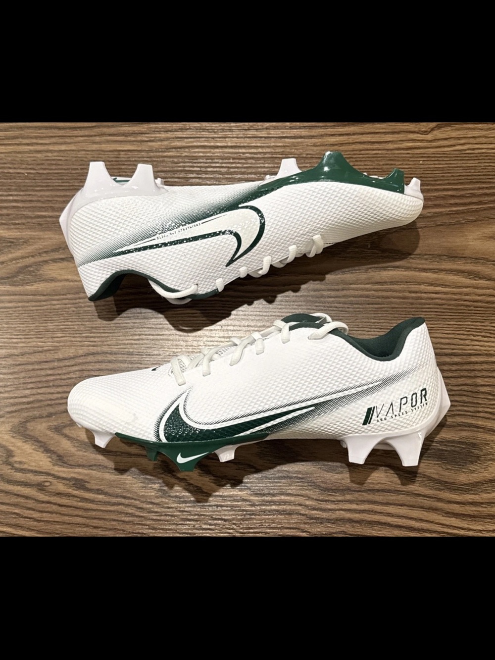Men’s Size 10 Nike Vapor Edge Speed 360 White Green Football Cleats CV6349-103